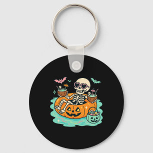 Chaveiro Esqueleto De Verão Na Piscina De Pumpkin Float Cut