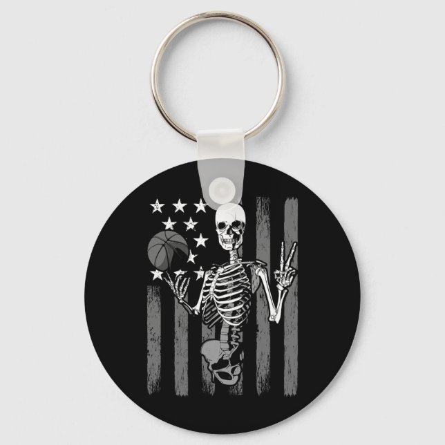 Chaveiro Esqueleto do Jogador de Basquete Atleta de Hallowe (Frente)