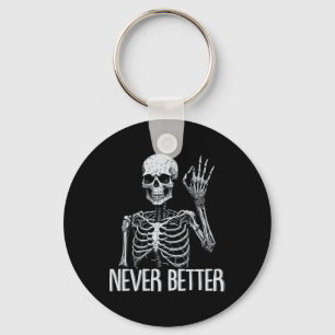 Chaveiro Esqueleto Engraçado Nunca Melhor Fato De Halloween