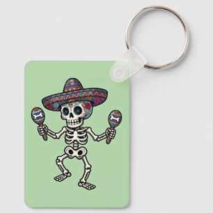 Chaveiro Esqueleto Mexicano Colorido