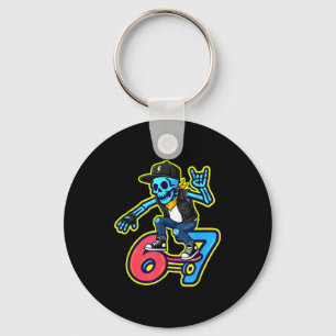 Chaveiro Esqueleto Patinador Meme Engraçado 67 Skate Retro