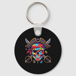 Chaveiro Esqueleto Pirata Crânio Autismo Halloween Homens M