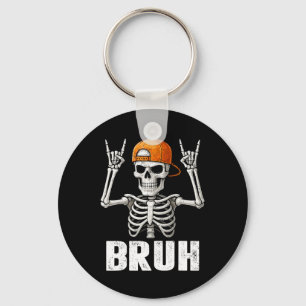 Chaveiro Esqueleto Rock On Bruh Halloween Para Homens Menin