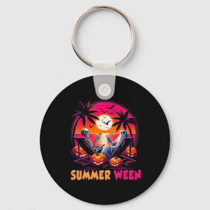 Chaveiro Esqueleto Vibe de Praia no Verão-ween no Pôr do So