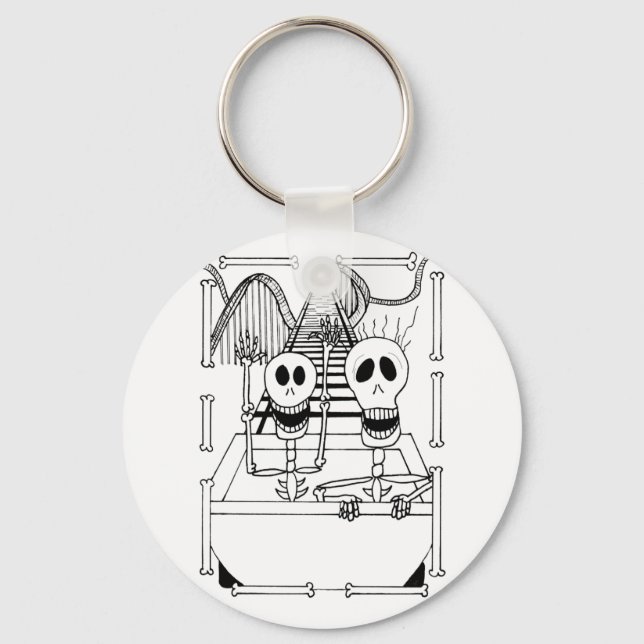 Chaveiro Esqueletos bonitos na Porta copos do cilindro (Frente)