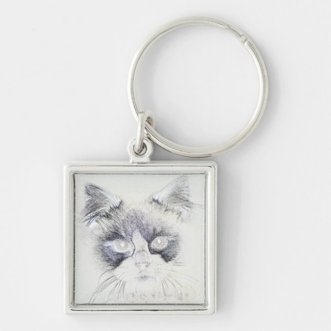 Chaveiro Esquema de lápis de gato (Frente)