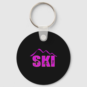 Chaveiro Esqui alpino, linha de montanha Skier Descida