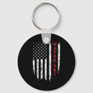 Chaveiro Esqui Aquático Bandeira Americana Distorcida 4 de