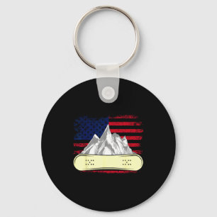 Chaveiro Esqui de snowboard bandeira americana