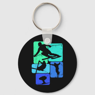 Chaveiro Esqui Para Skiier Retro Mens Ski