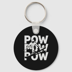 Chaveiro Esquiando Figura Pow Pow Com Óculos De Esqui Capac