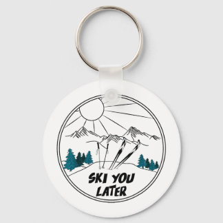Chaveiro Esquiar esportes de inverno vintage neve em pó esq