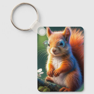 Chaveiro Esquilo Castanho Bonito Sentado No Ramal