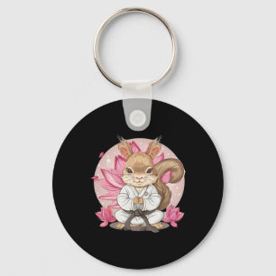 Chaveiro Esquilo de Karate Lótus Flor Kung Fu Mma Kick