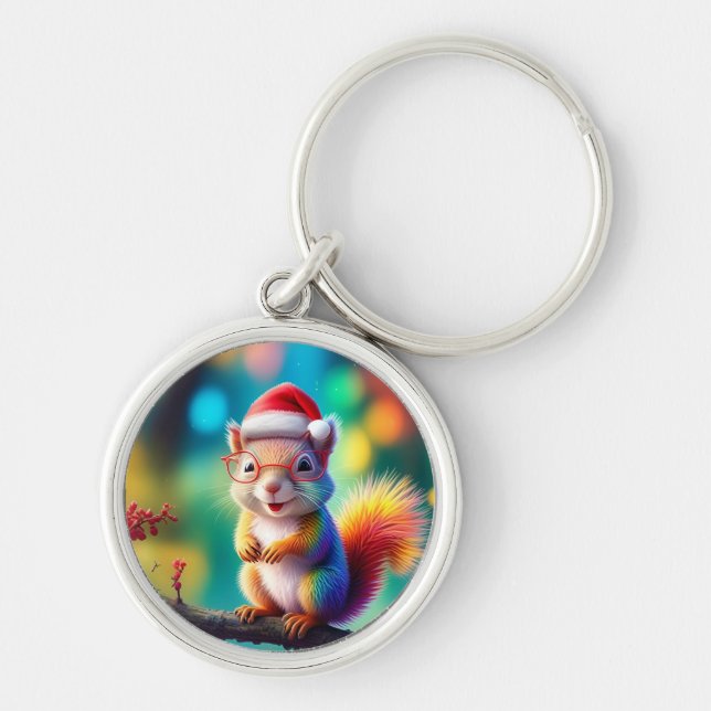 Chaveiro Esquilo De Natal Como Papai Noel-56765 (Frente)