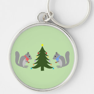Chaveiro Esquilos Decorantes de Árvores de Natal