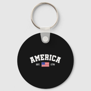 Chaveiro Est 1776 Bandeira Patriótica Americana 4 De Julho