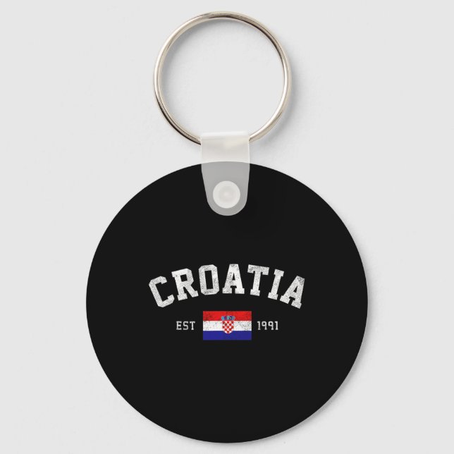Chaveiro Est. Dia da Independência da Bandeira da Croácia,  (Frente)