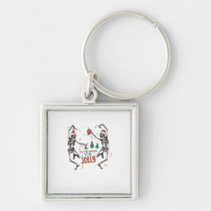 Chaveiro Esta É A Época Para Jolly Funny Christmas Skeleton