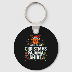 Chaveiro Esta é Minha Camisa de Pijama de Natal Divertida d