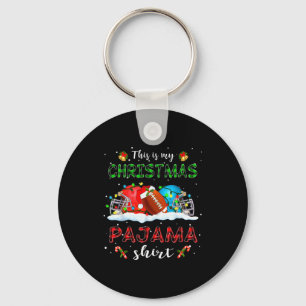 Chaveiro Esta é Minha Camisa de Pijama de Natal Futebol Xma