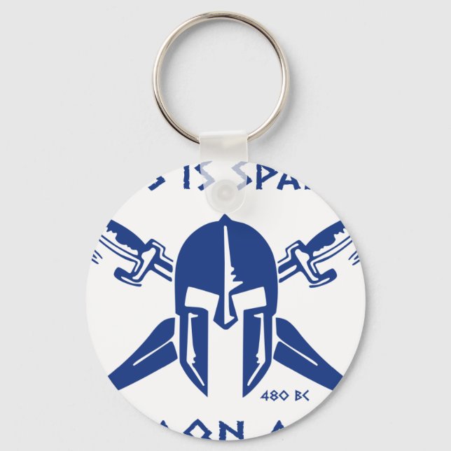 Chaveiro Esta é Sparta - Molon Lave - Azul (Frente)