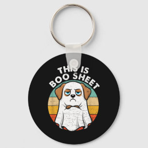 Chaveiro Esta é uma Folha de Boo do Cão Labrador no Hallowe