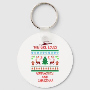 Chaveiro Esta garota ama ginástica e Natal