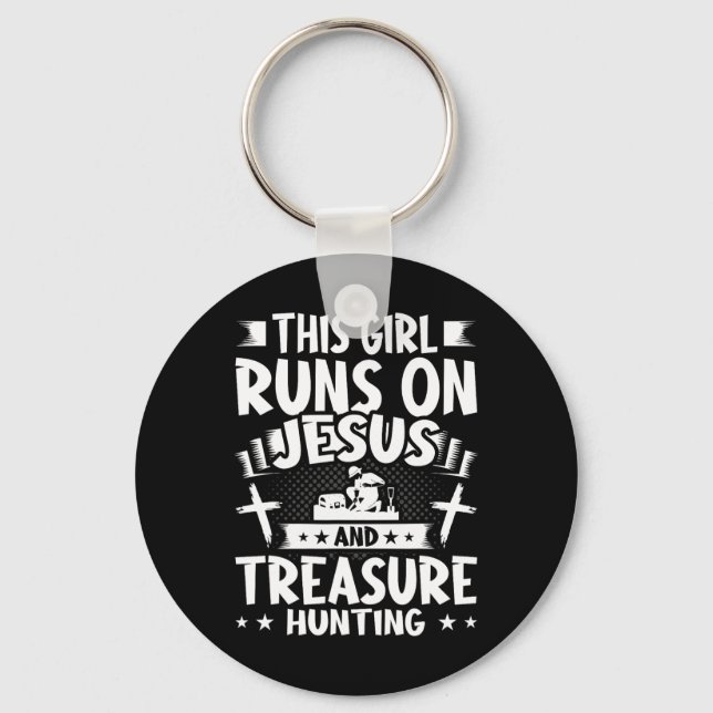 Chaveiro Esta Garota Executa Caça A Jesus E Tesouros (Frente)