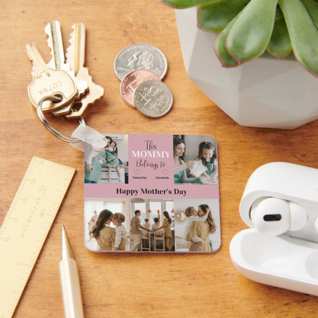 Chaveiro Esta Mamãe Pertence A - Foto Personalizada | (Mesa)