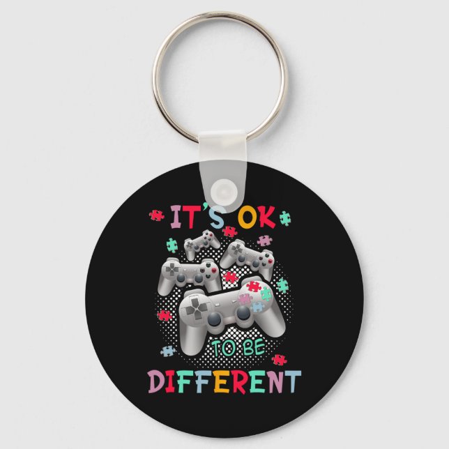 Chaveiro Está tudo bem ser diferente Quebra-cabeça de consc (Frente)