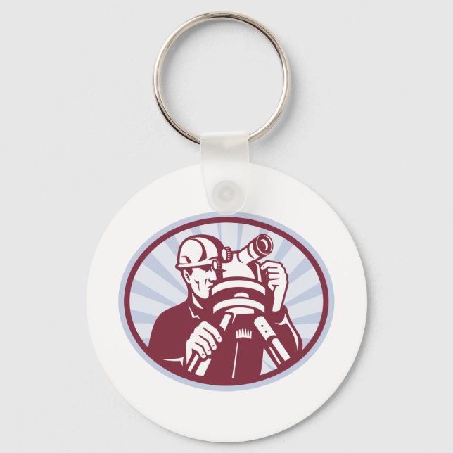 Chaveiro Estação de Teodolite Total do Engenheiro de Pesqui (Frente)