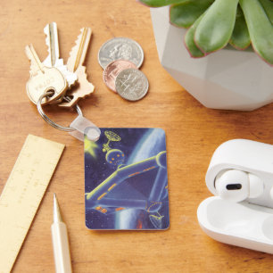 Chaveiro Estação Espacial Orbitando Ficção Científica Vinta