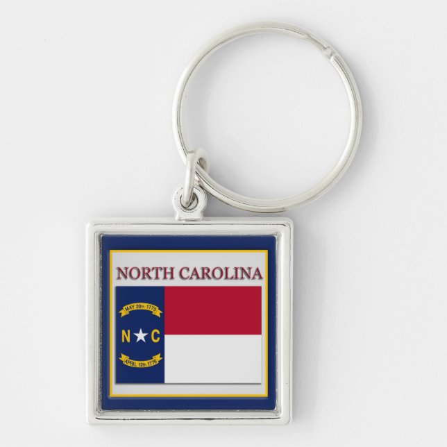 Chaveiro Estado da Carolina do Norte - Design Premium Chave (Frente)