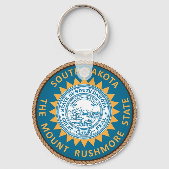 Chaveiro Estado da Dakota do Sul Bandeira Seal (Frente)