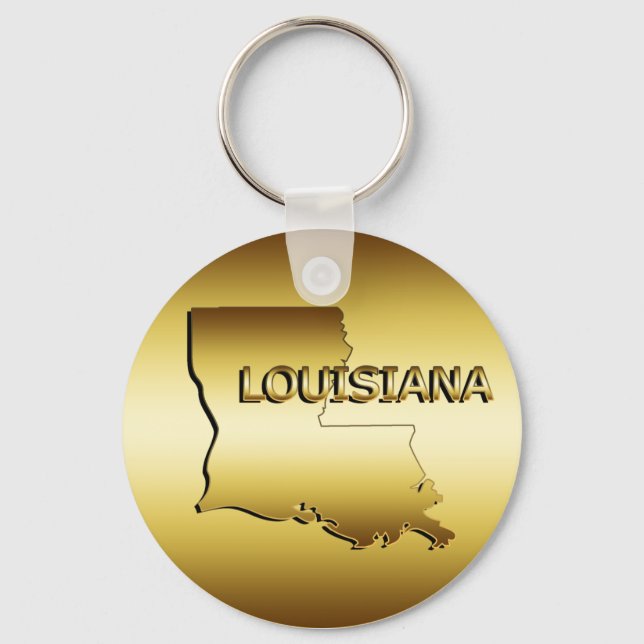 CHAVEIRO ESTADO DA LOUISIANA DOURADA MEDALLION (Frente)
