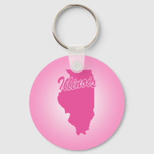 Chaveiro Estado de Illinois Rosa