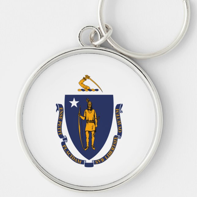 Chaveiro Estado de Massachusetts Flag Design (Frente)