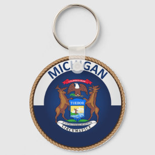 Chaveiro Estado de selo da bandeira de Michigan