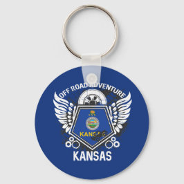 Chaveiro Estado do Kansas Flag Off Road Adventure 4x4