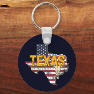 Chaveiro Estado do Texas Estados Unidos Retro Map Vintage E