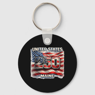Chaveiro Estados Unidos 250 Maine Camisa Bandeira Patriótic