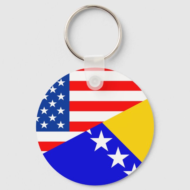 Chaveiro estados unidos america bosnia herzegovina (meia ba (Frente)