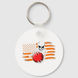 Chaveiro Estados Unidos Bandeira Halloween Skeleton Usa Bol