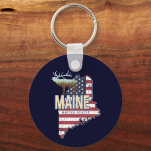 Chaveiro Estados Unidos Maine Map Vintage EUA Souvenir