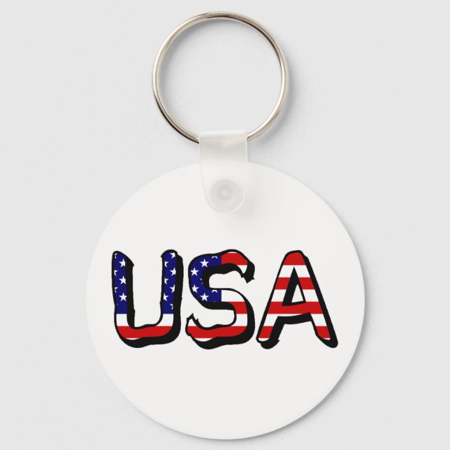 Chaveiro Estados Unidos sobrepostos na US Flag kcnt (Frente)