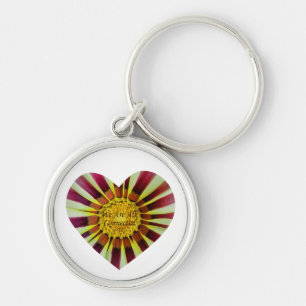 Chaveiro Estamos todos conectados, flor do coração