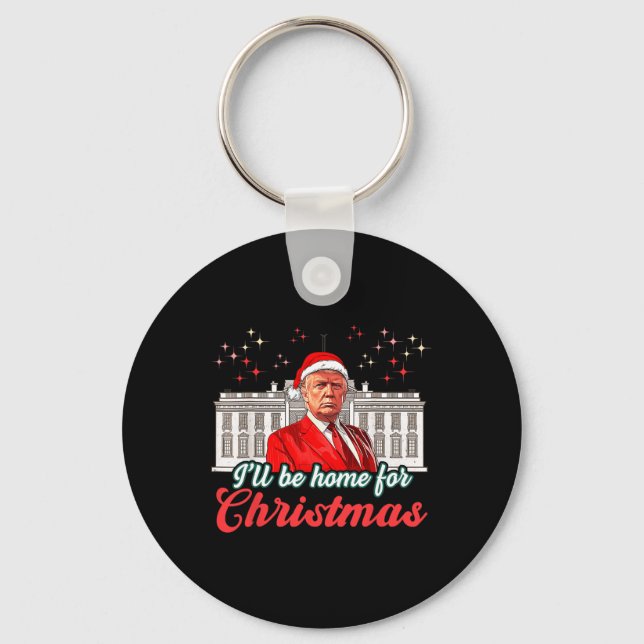 Chaveiro Estarei Em Casa Para O Natal Engraçado. (Frente)