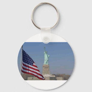 Chaveiro Estátua da Liberdade e Bandeira Americana Patrióti
