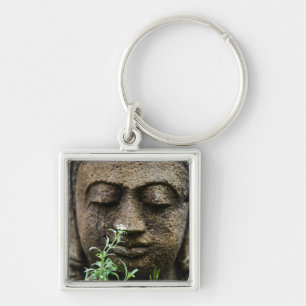 Chaveiro Estátua de jardim de pedra com flor